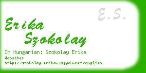 erika szokolay business card